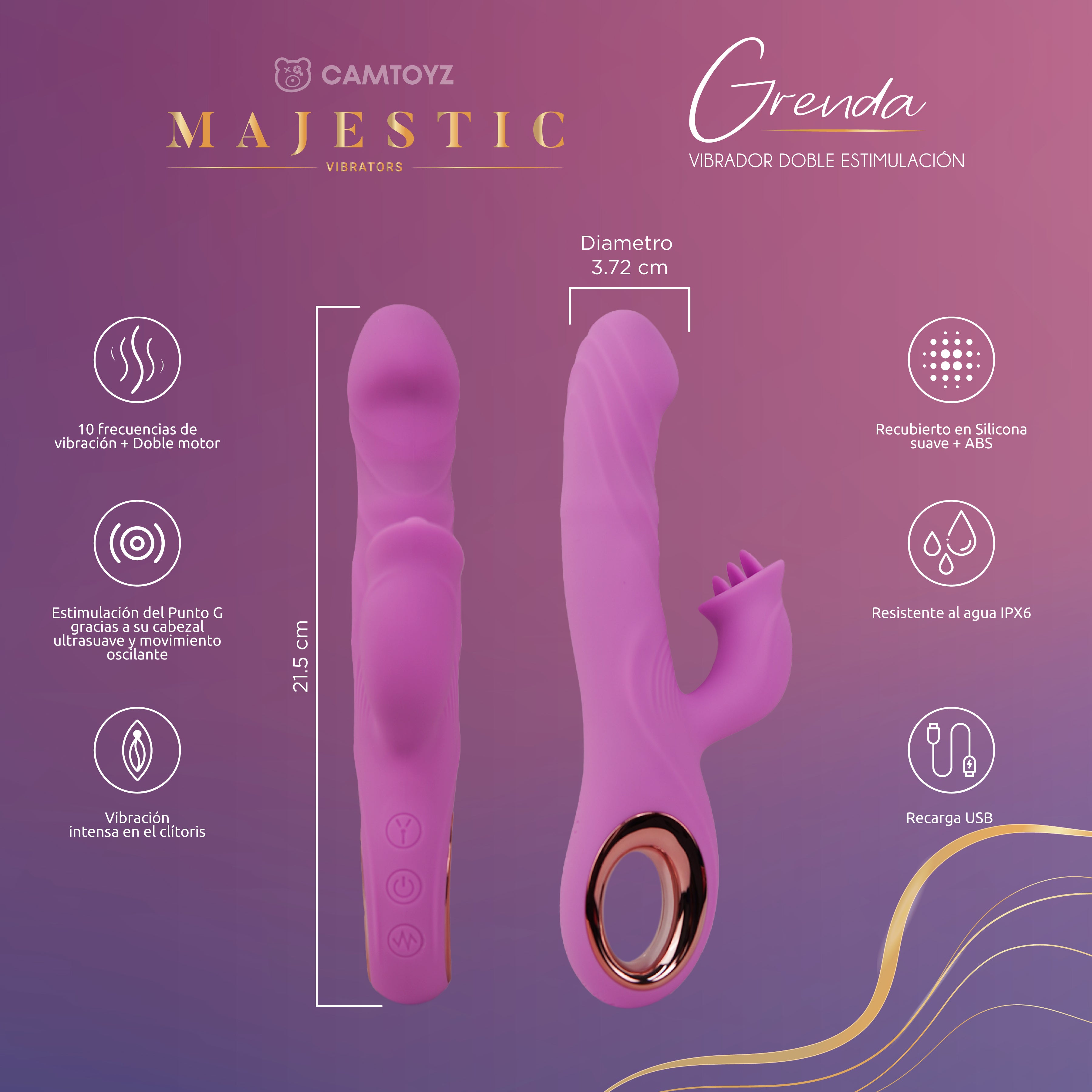 MAJESTIC VIBRADOR GRENDA